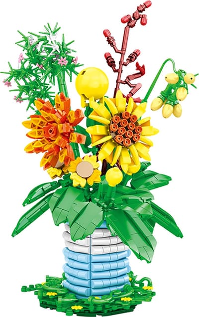 Woma - Flower Bouquet bouwset - Kleurrijke Bloemen Bouwpakket – Creatieve Bloemenboeket Constructieset – Compatibel met LEGO – Educatief STEM Speelgoed - 962 Stuks