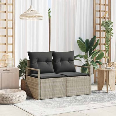vidaXL - Tuin - Sofa - met - kussen - 120 - x - 62 - x - 69 - cm - poly - rattan