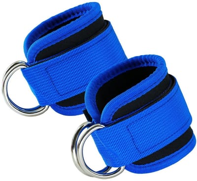 Store_7 - Foot Loops - D-Ring Voetbanden - Comfortabel en Aanpasbaar - Blauw - Fitness Straps - Ideaal voor Kabelmachines - 2 Pack