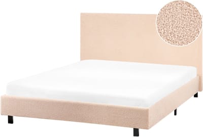 ALBI - Tweepersoonsbed - Beige - 120 x 200 cm - Bouclé