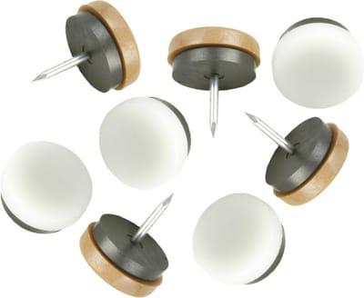 AMIG Viltglijders/meubelbeschermers met nagel - 8x - D22 mm - bruin - stoelpoten - kunststof - onder meubels