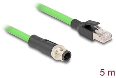 Delock 80429 RJ45 / M12 Netwerkkabel, patchkabel Kabel SF/UTP 5.00 m Groen Oliebestendig 1 stuk(s)