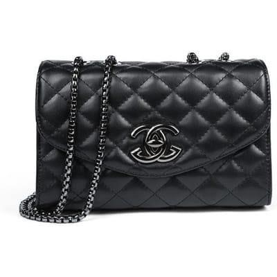 Alles-passende Nieuwe Echt Leer Kleine Geur Diamant Kettingtas Modieuze Schoudertas Crossbody Tas black