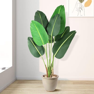 Kunstboom Paradijsvogel - Nep Banaanboom - Huis Decoratie - 8 Stammen - 122 cm - Groen