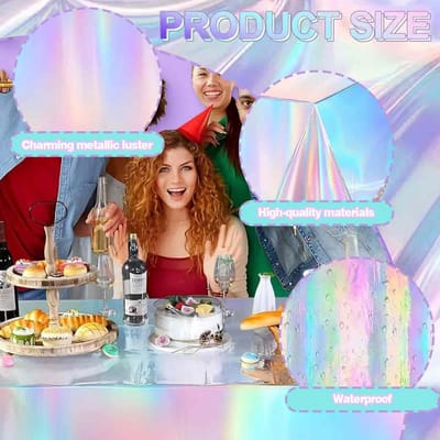 Dailygoods- Tafelkleed Plastic - Kleurrijk Regenboogfolie - Afwasbaar - Waterdicht - Feestdecoratie - Formaat 274x137 cm - Feestkleed