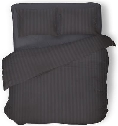 Eleganzzz Dekbedovertrek Uni - Antraciet - Dekbedovertrek 200x200/220cm - Satijnstreep / Satijn Streep - Hotel Kwaliteit Satin Stripe - Dekbedovertrekken - Effen Dekbedovertrek