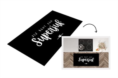Keukenloper - Loper keuken - Quotes - Jij bent een superjuf - Spreuken - Juf - 120x60 cm - Keukenloper vinyl