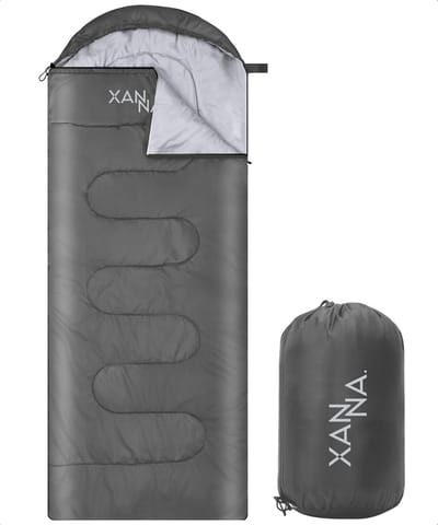 Xanna® Slaapzak Grijs (Rechts) - Inclusief Hoes en Kussen - 3-4 Seizoenen - Geschikt voor Volwassen en Kinderen