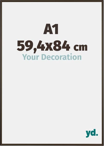 Your Decoration - Fotolijst A1 59,4x84 cm - Aluminium - Walnoot Structuur - New York