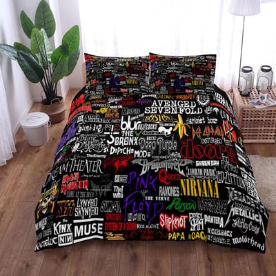 Retro Jaren 80 Punk Memory Dekbedovertrek Set King Queen Double Full Twin Single Maat Beddengoed Set 140x210cm black