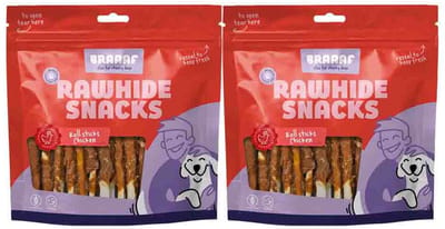 Braaaf Hondensnack Rol Sticks Kip 12,5 cm - 2 x 300 gr - Voordeelverpakking
