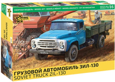 Zvezda Modelbouwpakket Militaire voertuigen - 3712 ZIL-130 - Utiliteitsvoertuig - Russische Militaire Vrachtwagen Plastic - 1:35 - Modelbouw