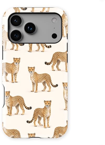 Safari Tough Case geschikt voor iPhone 17 Pro | Premium hoesje met Safari Dieren Design | Geschikt voor Mag | Dieren Print Backcover geschikt voor iPhone 17 Pro Cheetah
