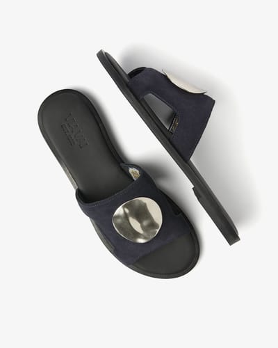 VIA VAI Vita Avi Slippers Dames - Suède - Blauw - Maat 37