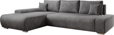Sofa Iseo - Links - Met slaapfunctie - Donkergrijs