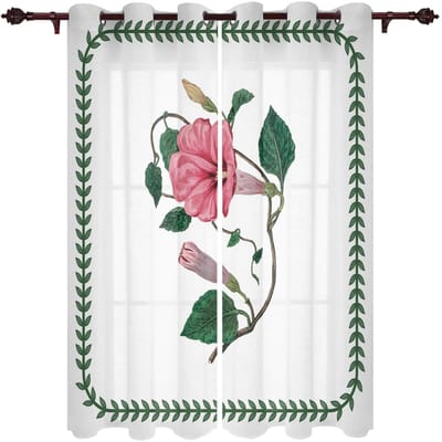 Zomerplant Witte Bloemen Textuur Luxe Huis Gordijnen Huisbenodigdheden Woonkamer Slaapkamer Op Maat Gemaakte Gordijnen 135W x 60H(cm)