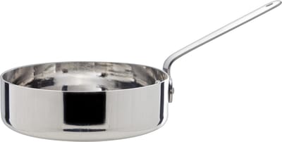 Mini koekenpan/hapjespan - 12 cm - Aluminium - RVS - kleine pan - Hapjespannen