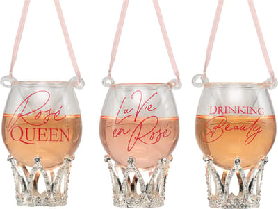 Rosé bottle + wine ornaments glass - Kurt s Adler™ (2st)