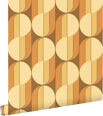 ESTAhome behang retro ornamenten oranje en bruin - 50 x 900 cm - 131591