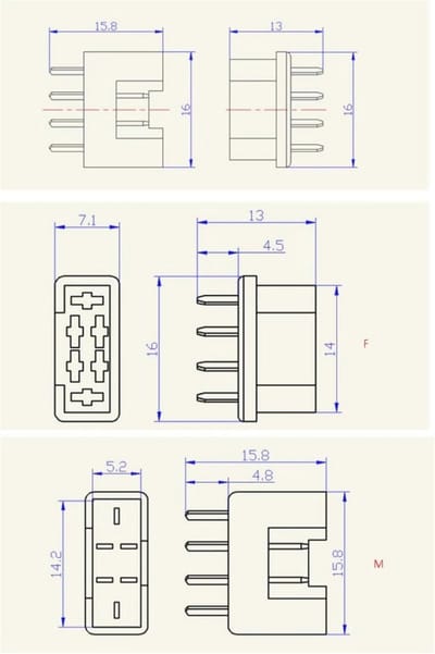 Premium 6-Pins Hoogstroom Connector Set - 10 Stuks Gouden Stekkers 35A voor Modelbouw