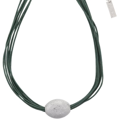 Behave - Groene Ketting met Zilverkleurig Detail - 40 cm