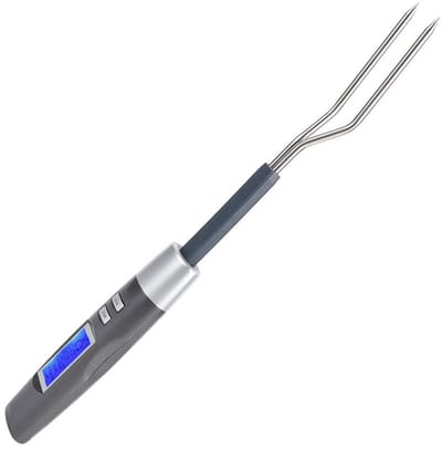 Allecto - Digitale Vleesthermometer Vork - Grillthermometer met LCD-display - Ideaal voor Grillen - Voor Biefstuk, Varkensvlees en Kip - Roe...