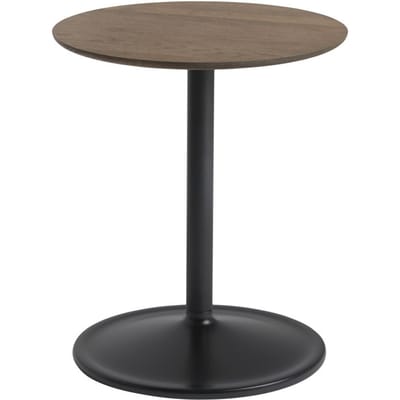 Muuto Soft Side Tafel hoog - massief eiken gerookt/zwart - Ø41