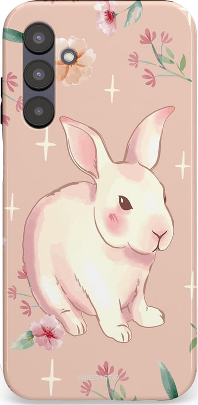 Casetastic Hoesje Geschikt voor Samsung A25 - Stijlvolle Beschermende Duo-layer Case - Schattig konijntje