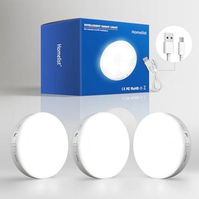 Dimbaar Nachtlampje met Bewegingsmelder - 3 Stuks Oplaadbaar LED Nachtlampje voor Binnen - Perfect voor Trap, Hal, Slaapkamer, Keuken, Kast