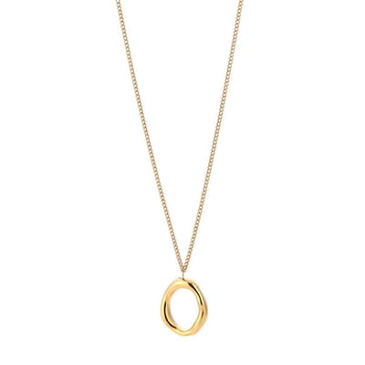 Bijoutheek Collier Open Cirkel Organisch Goudkleurig