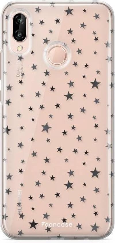 Fooncase Hoesje Geschikt voor Huawei P20 Lite - Shockproof Case - Back Cover / Soft Case - Stars / Sterretjes
