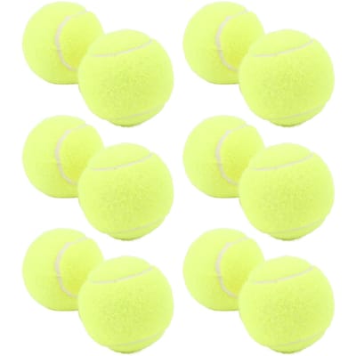 12 Stuks Tennisballen Rubber Vilt Druk Training Tennisballen Oefenballen met Opbergtas voor yellow