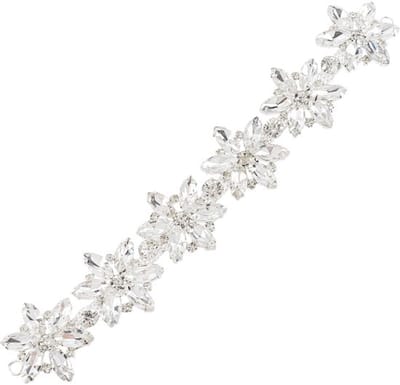 Allecto - Glanzende Bloem Glas Strass Kraag Sierlijst - Decoratieve