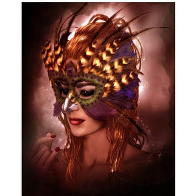 5D Diamond Painting Masker Schoonheid Volledige weergave Ronde diamant borduurwerk dans kruissteek steentjes 20X30CM brown