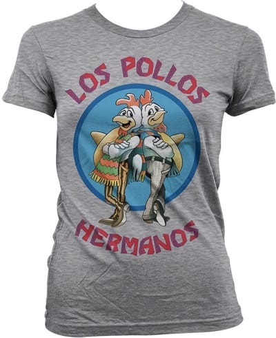 Breaking Bad Los Pollos Hermanos Girly T-shirt voor dames, heather-grijs