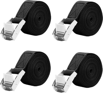 Spanbanden met Ratel - Sjorbanden Set - Lading Zekeren - Snelsluiting Metaal - 2.5 Meter 4 Stuks - Zwart