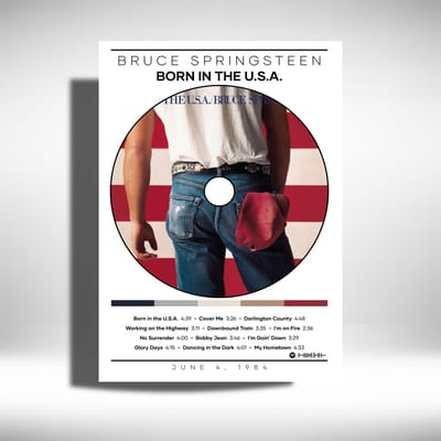 Bruce Springsteen - Born In The USA - Metalen Poster 30x40cm - album cover
