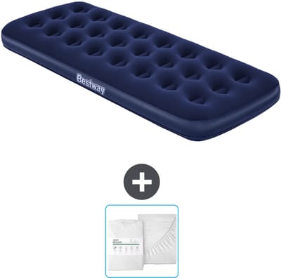 Bestway luchtbed - 1-Persoons - 76 x 185 x 22 cm - Blauw - Inclusief en Hoeslaken