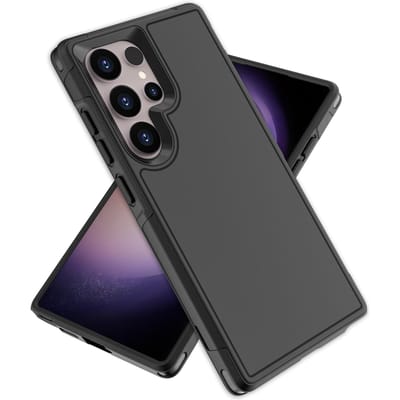 Dual Layer Hard Armor Case voor Samsung Galaxy A55 5G A 55 S24 Ultra S23 S22 Plus Zwarte Schokbestendige Funda Covers for Galaxy S22 ultra