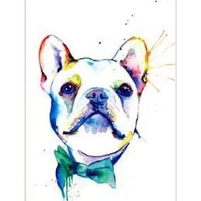 Diamant schilderij hond diamant borduurwerk dier mozaïek kristal foto van strass steentjes 20X30CM white