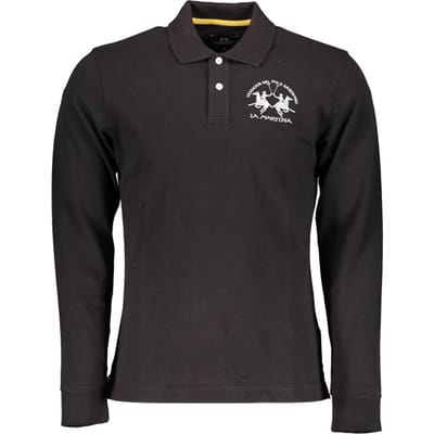 La Martina Zwarte Katoenen Polo T-shirt voor Mannen