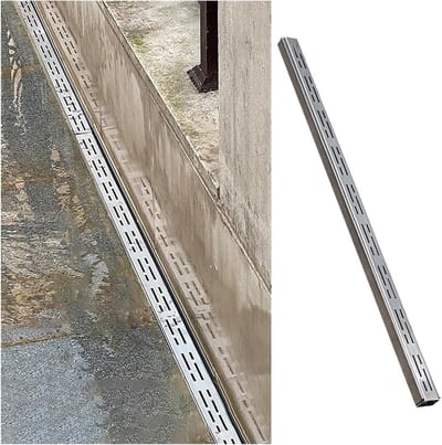 Drainagesysteem Set - Afvoergoot Rooster - Waterbeheer Buiten - Roestvrij Staal 304 - 15 Meter - Zilver