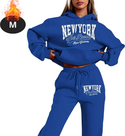 Nivard Joggingpak - Huispak - Volwassenen - Trainingspak - Comfortabel - Joggingsbroek - Tracksuit - Dames - Blauw - M