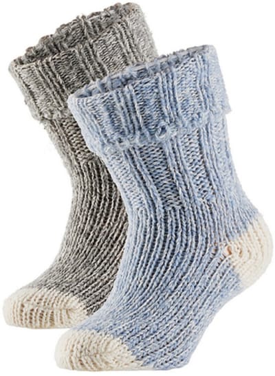 Apollo - Wollen - Sokken - Baby - Blauw - Grijs - Maat 15/18