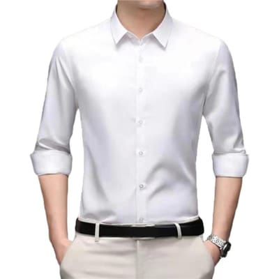Heren Herfst Overhemd Formeel Zakelijk Overhemd Effen Kleur Kreukvrij Revers Enkelrijig Lange Mouwen Slim Fit Zijdeachtig Ademend Heren T XL
