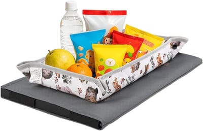 Kinder Vliegtuig Dienblad - Reis Organizer - Veilig Eten - Morsbestendige Zone - 32 x 21 cm - Konijntje