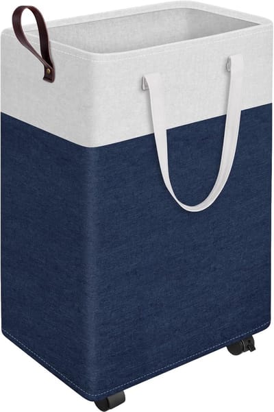 Slanke Was-mand op Wielen (25,2 inch) - Opvouwbare & Waterdichte Kledingmand voor Hoek
