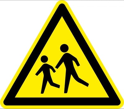 Waarschuwingsbord spelende kinderen, kunststof 300 mm