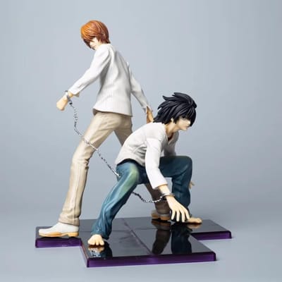 Death Note Light Yagami Plus L Ketting Verbonden Actiefiguur Verzamelbeeldje Bureau Decor Ontworpen Voor Anime Fans Verzameling Display Model white
