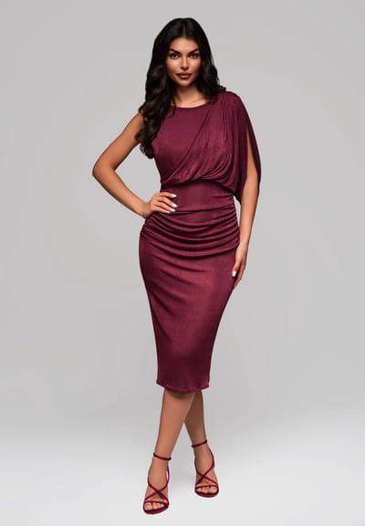LARICA Jurk - Rits - Jurk Donkerrood XS